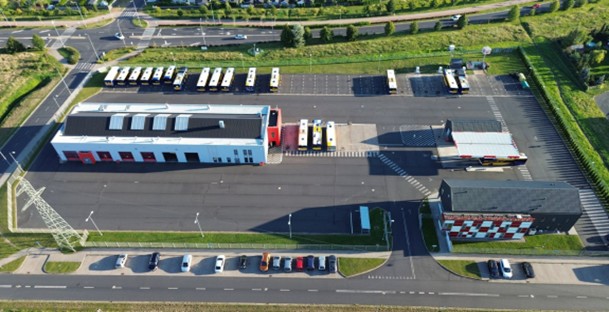 Nowa  zajezdnia przy ul. Transportowej – widok z góry